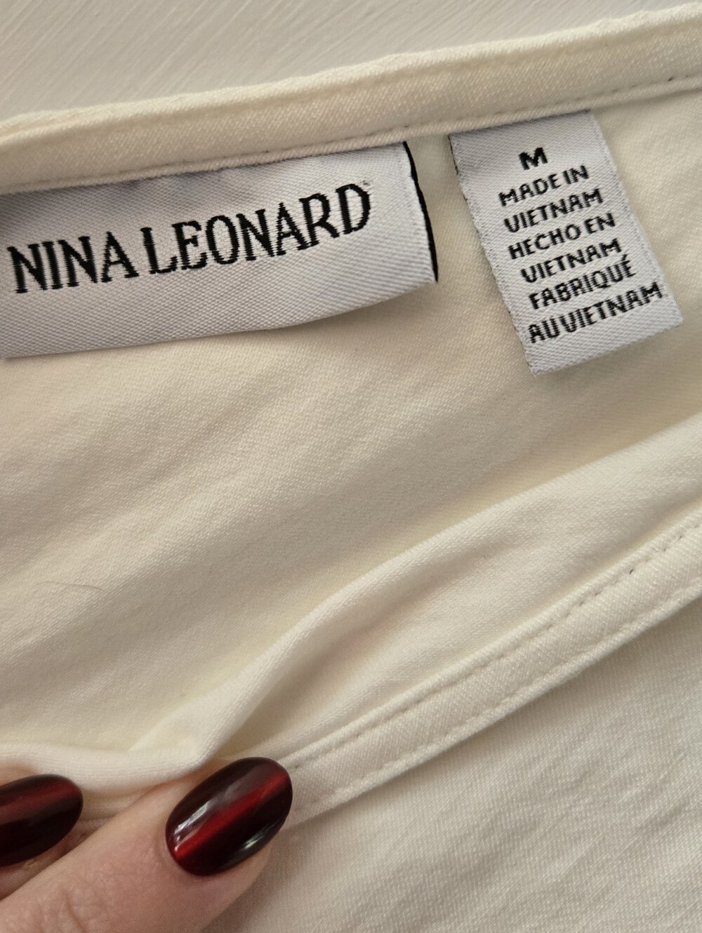Nina Leonard Cream Sleeveless V-Neck Belted Midi Dress - Picture 2 of 4